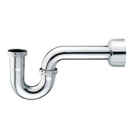 Everflow P-Trap with Box Escutcheon for Tubular Drain Applications, 20GA Chrome Plated Brass 1-1/2" 12812-20-K